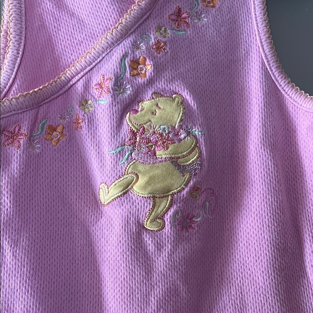 Pink Baby Romper with Winnie the Pooh Embroidered Design - Picture 2 of 5
